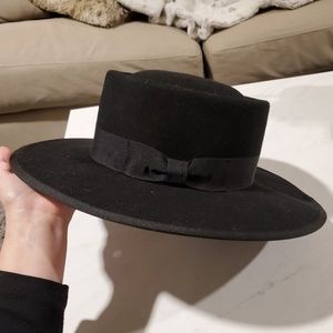 Dressed in Lala Black Flat Brim Hat